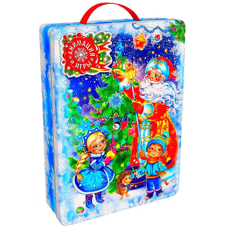 Детский подарок на Новый Год в жестяной упаковке весом 750 грамм